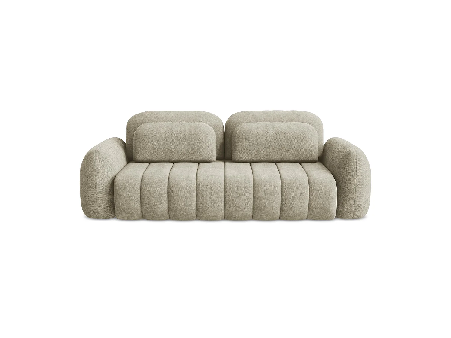 Canapé 3 places convertible en tissu chenille - beige - GINOSA