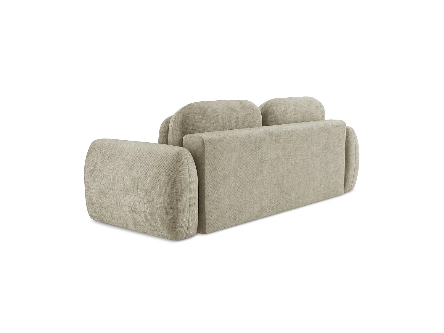 Canapé 3 places convertible en tissu chenille - beige - GINOSA