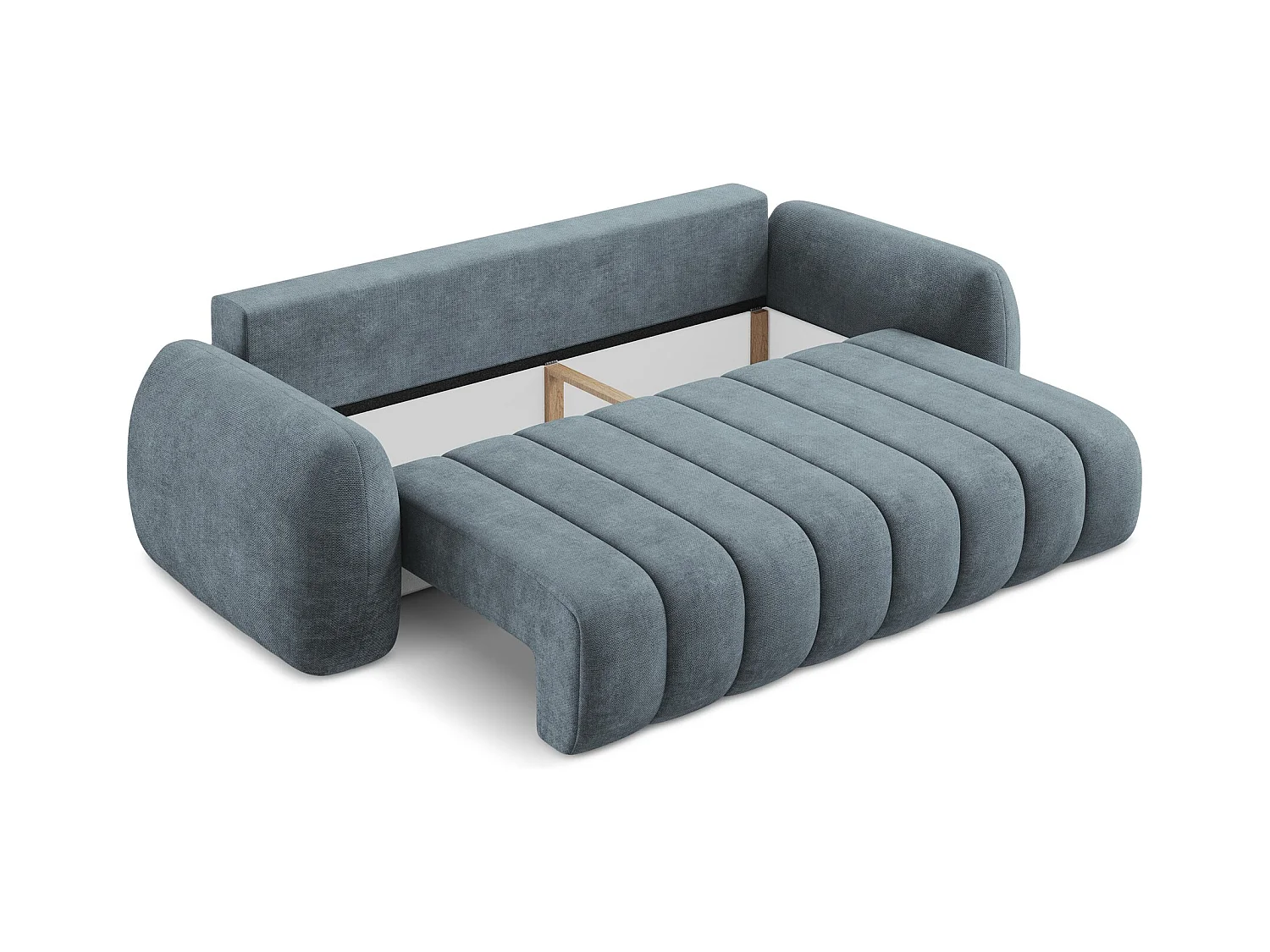 Canapé 3 places convertible en tissu chenille - jeans - PELE