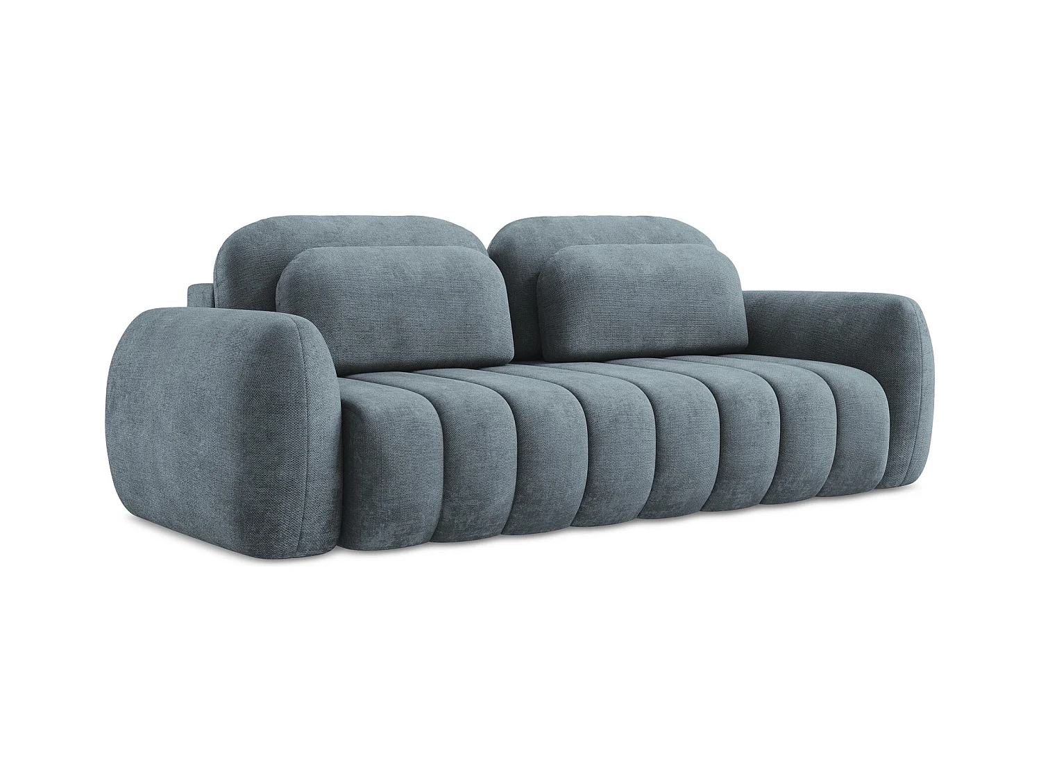 Canapé 3 places convertible en tissu chenille - jeans - PELE
