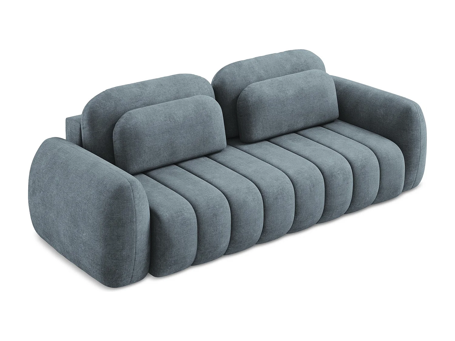 Canapé 3 places convertible en tissu chenille - jeans - PELE