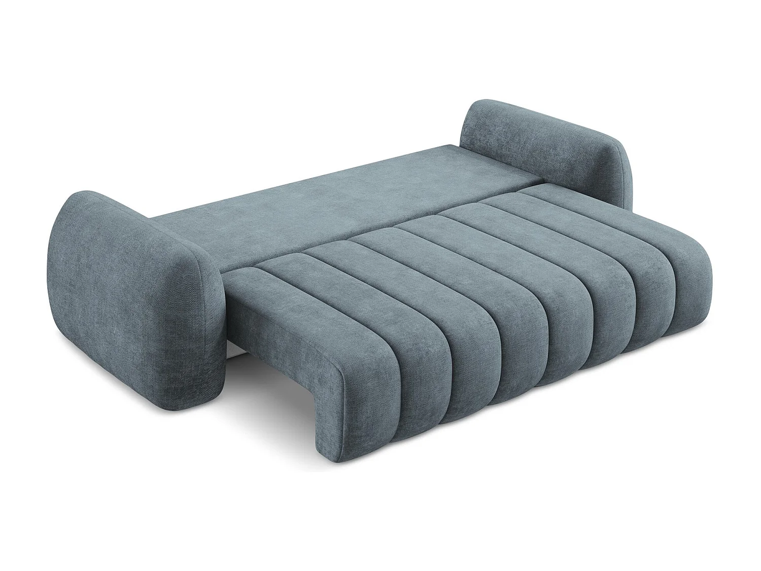 Canapé 3 places convertible en tissu chenille - jeans - PELE