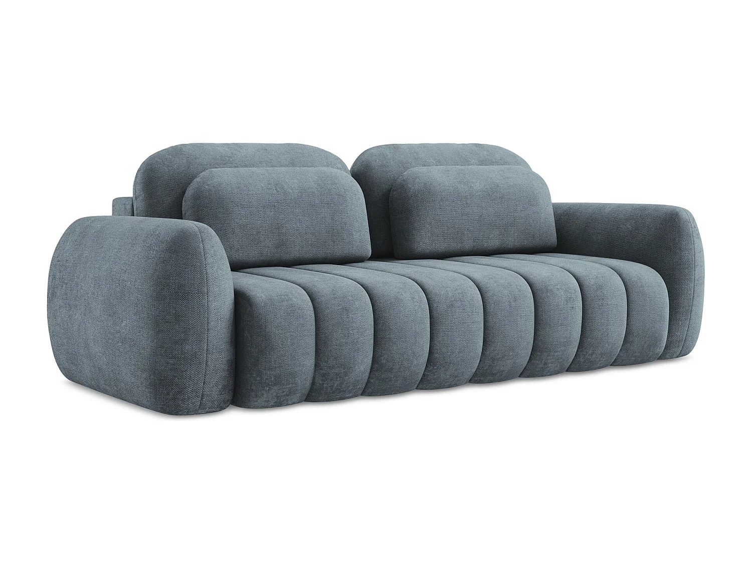 Driezits-slaapbank van jeans chenille stof - PELE