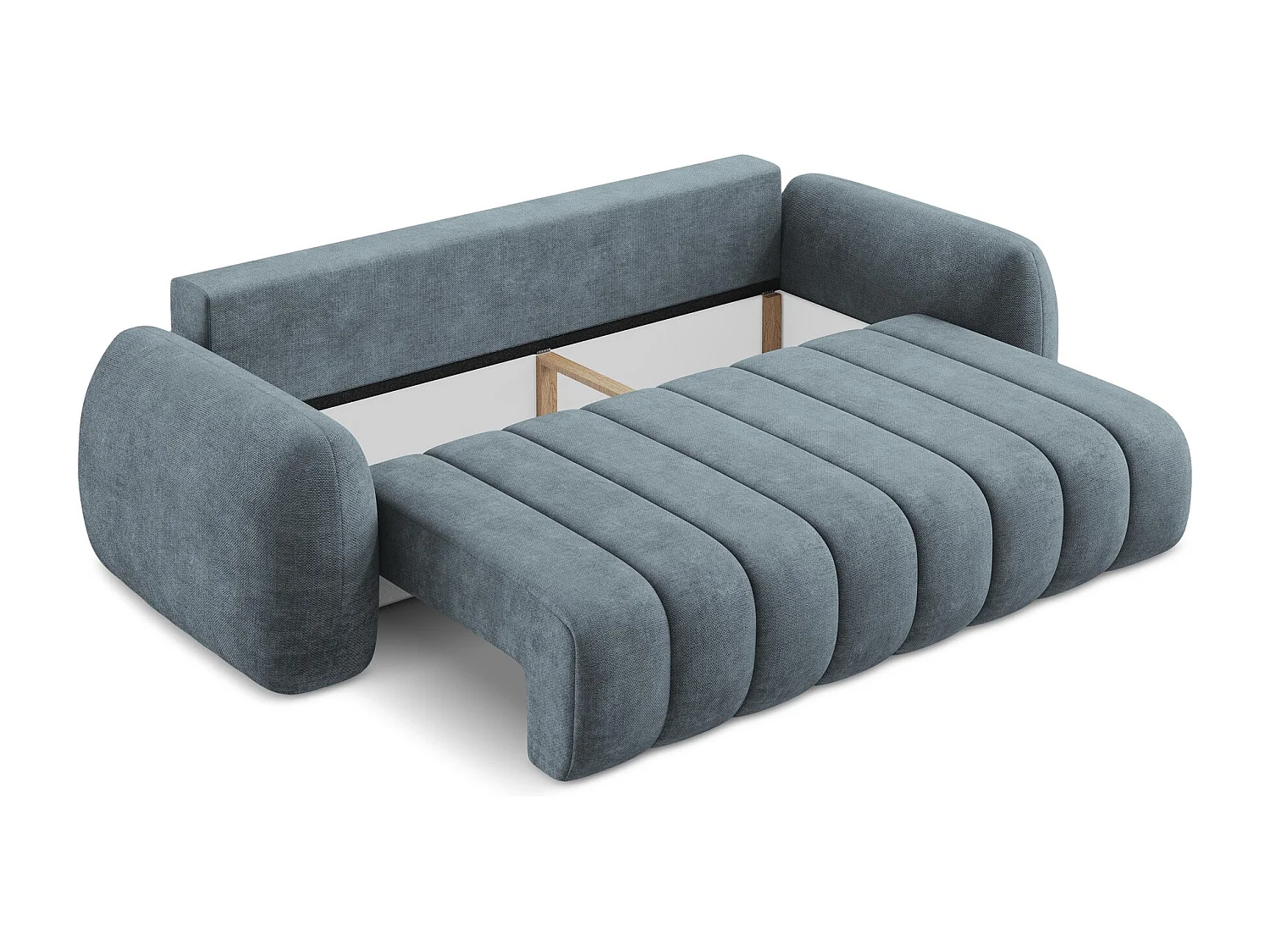 Driezits-slaapbank van jeans chenille stof - PELE