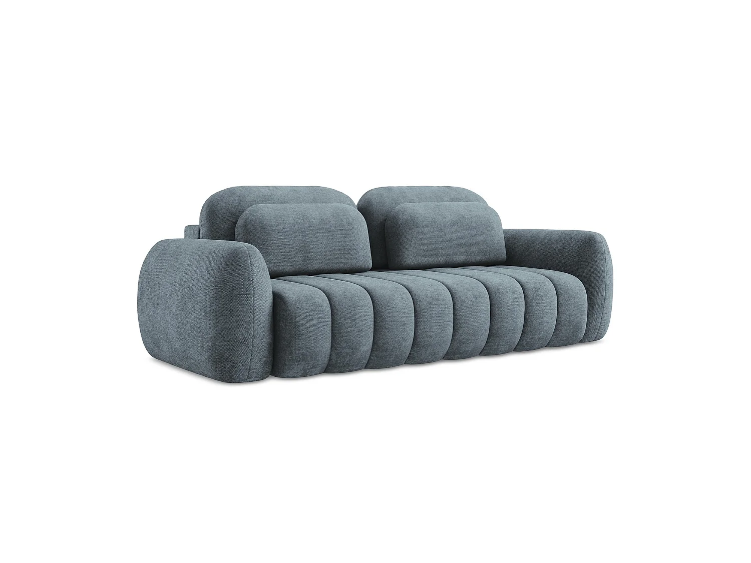 Canapé 3 places convertible en tissu chenille - jeans - GINOSA
