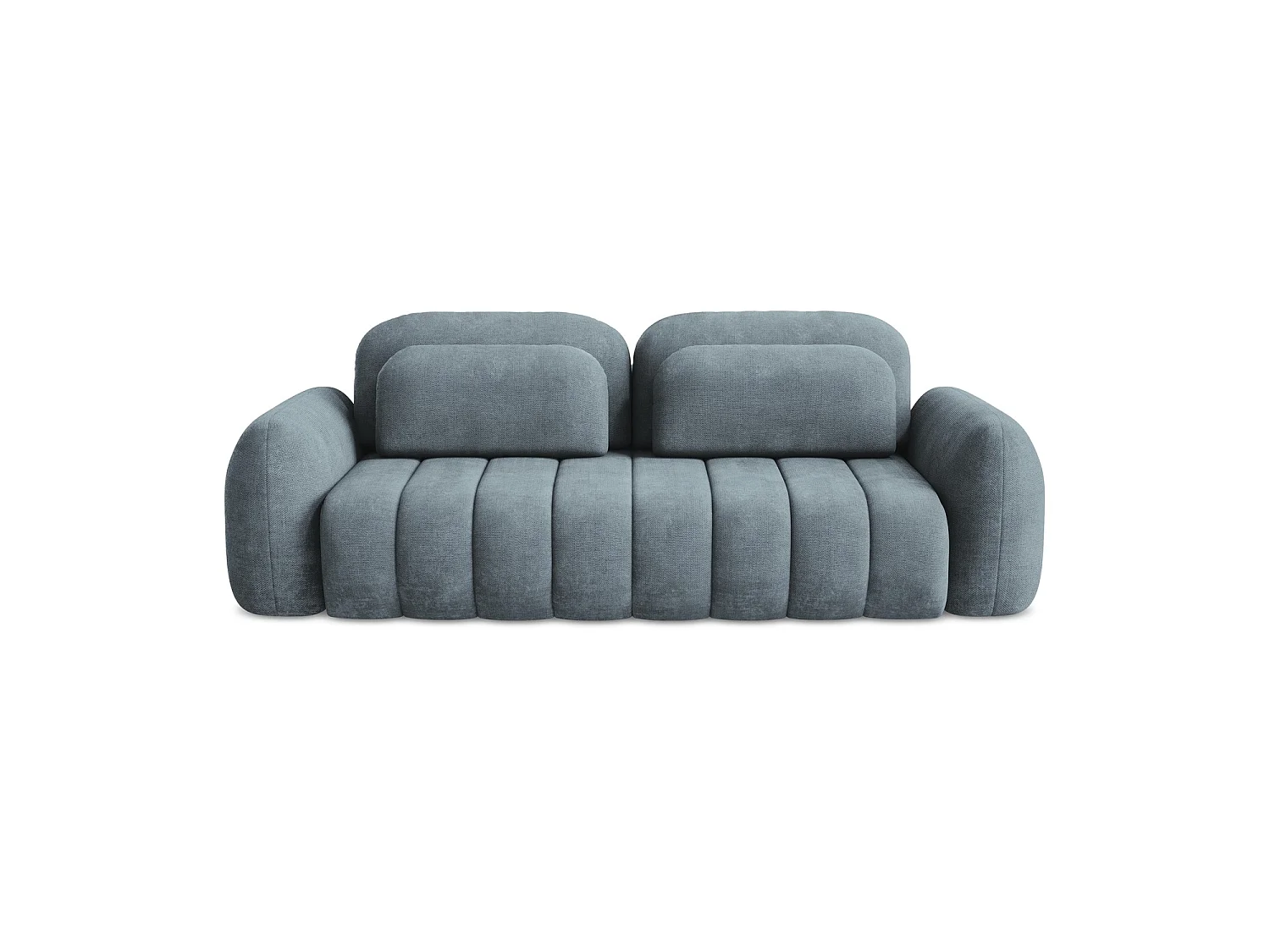 Canapé 3 places convertible en tissu chenille - jeans - GINOSA