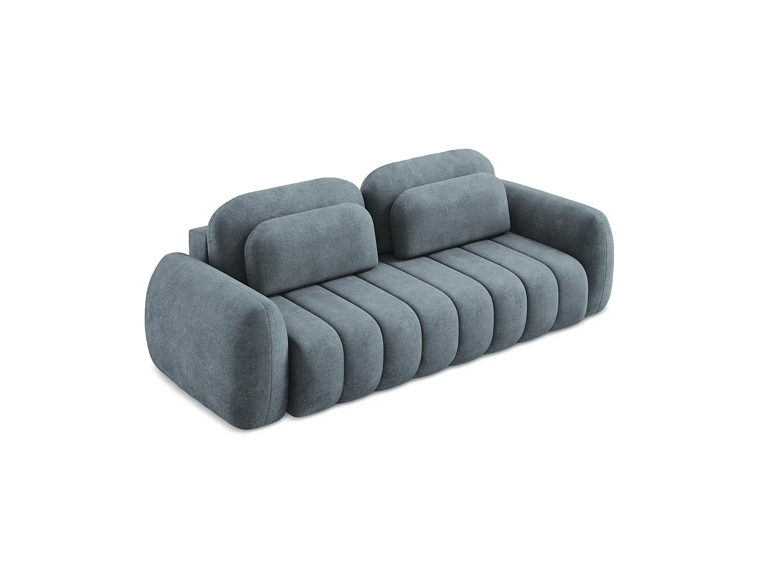 Canapé 3 places convertible en tissu chenille - jeans - GINOSA