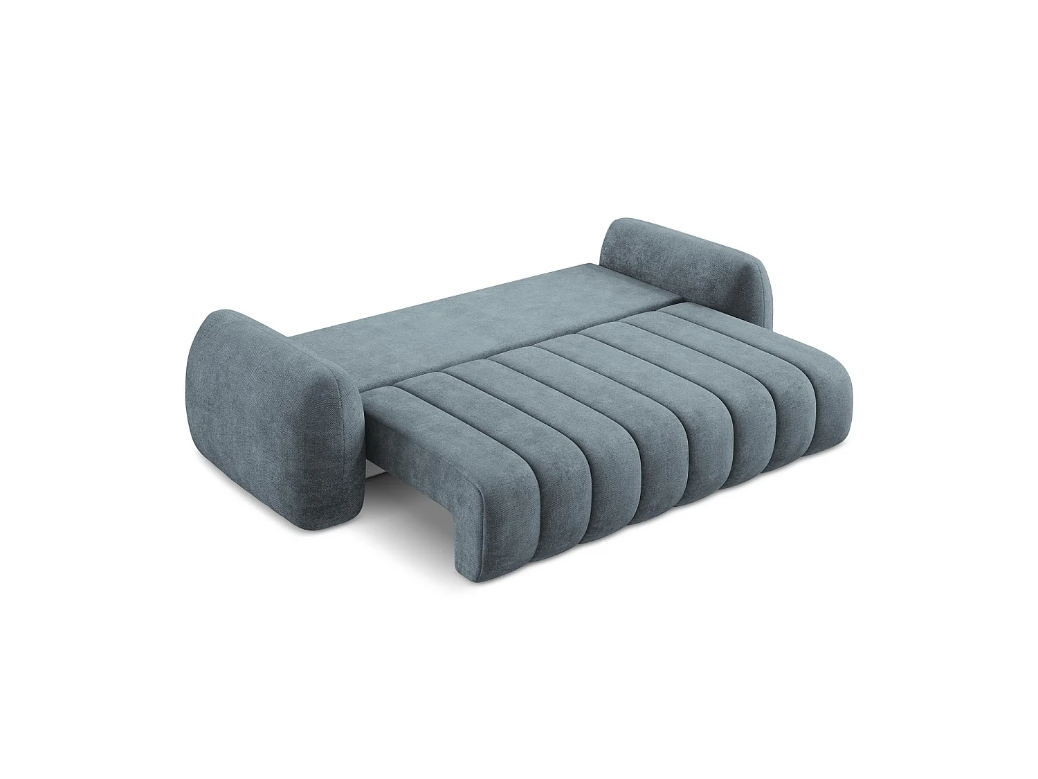 Canapé 3 places convertible en tissu chenille - jeans - GINOSA