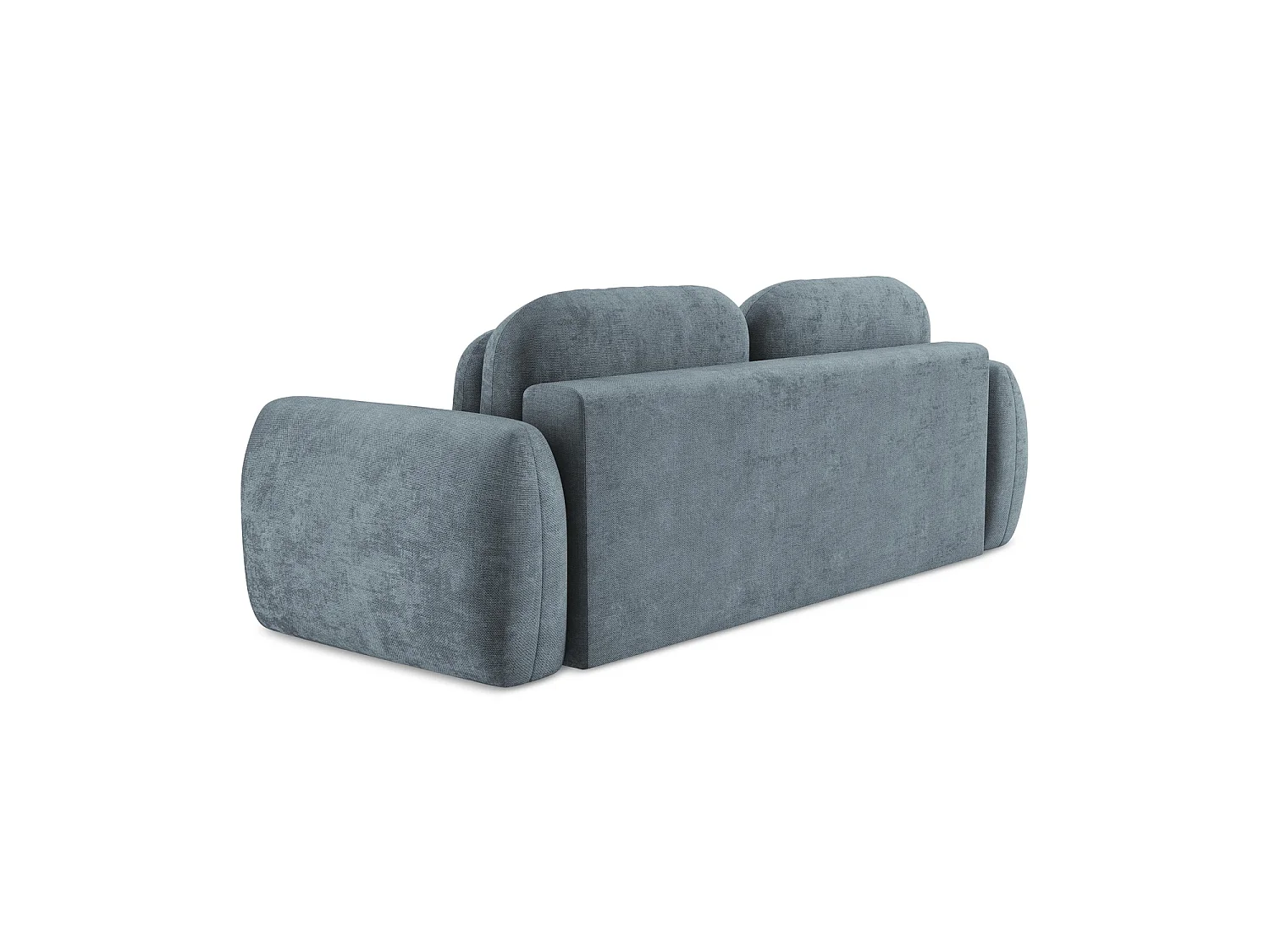 Canapé 3 places convertible en tissu chenille - jeans - GINOSA