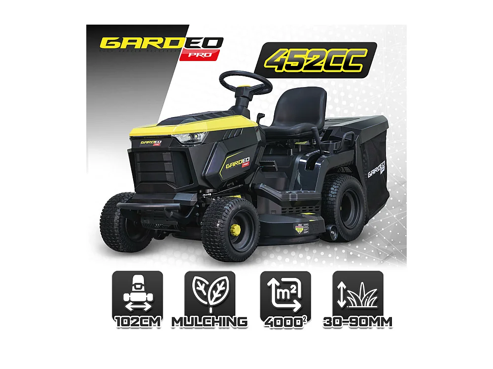 Tracteur tondeuse Gardeo Pro 102 cm, 452 cc (9,2 kW), bac 280 L, fonction mulching