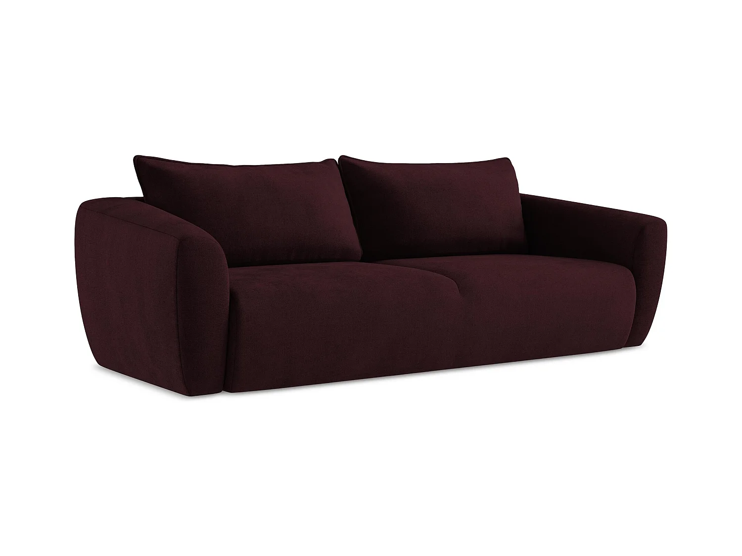 3-Sitzer Sofa mit Schlaffunktion - Strukturstoff - Rotwein - GUAVA