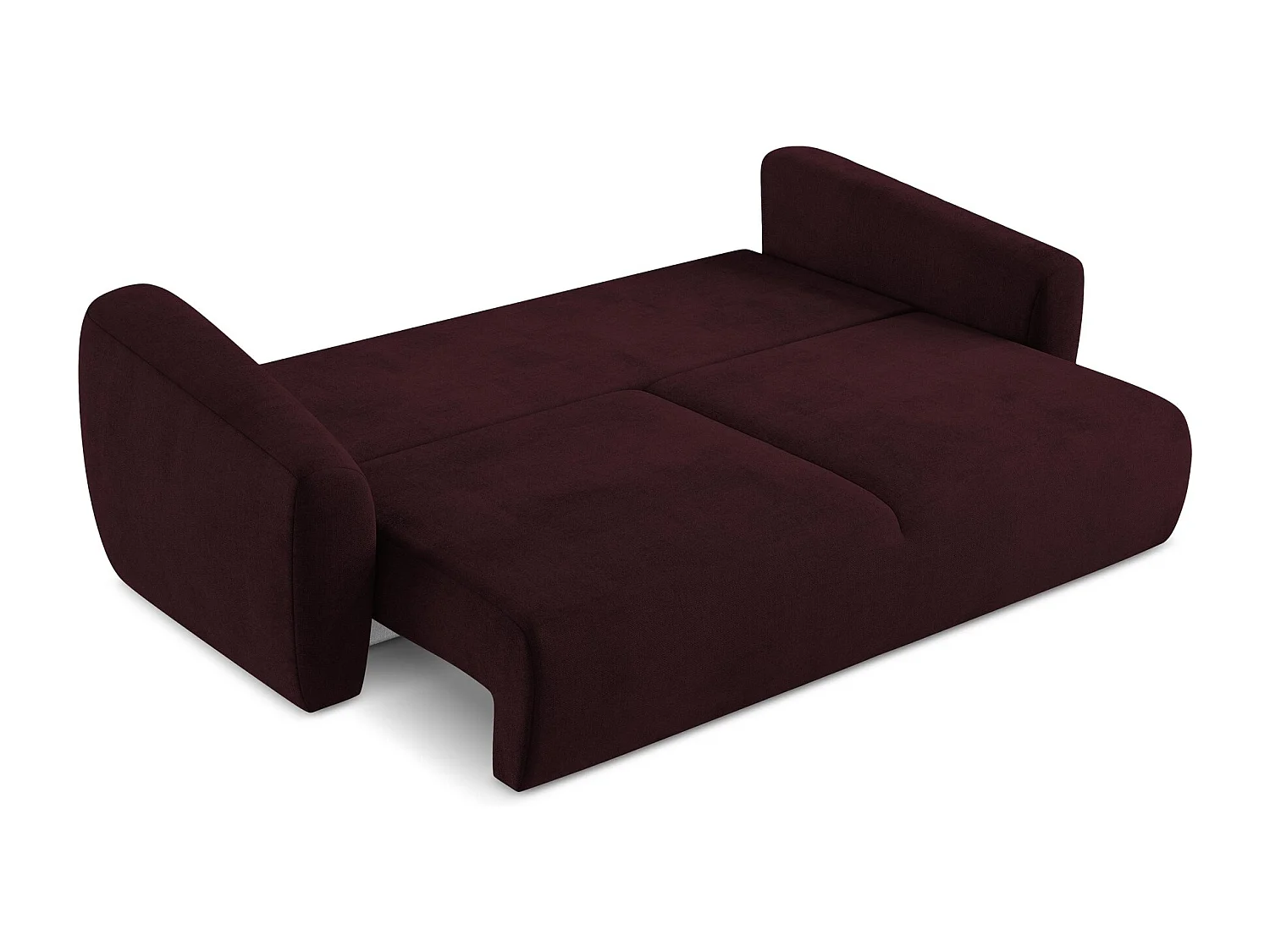 Canapé 3 places convertible en tissu texturé - bordeaux - GUAVA