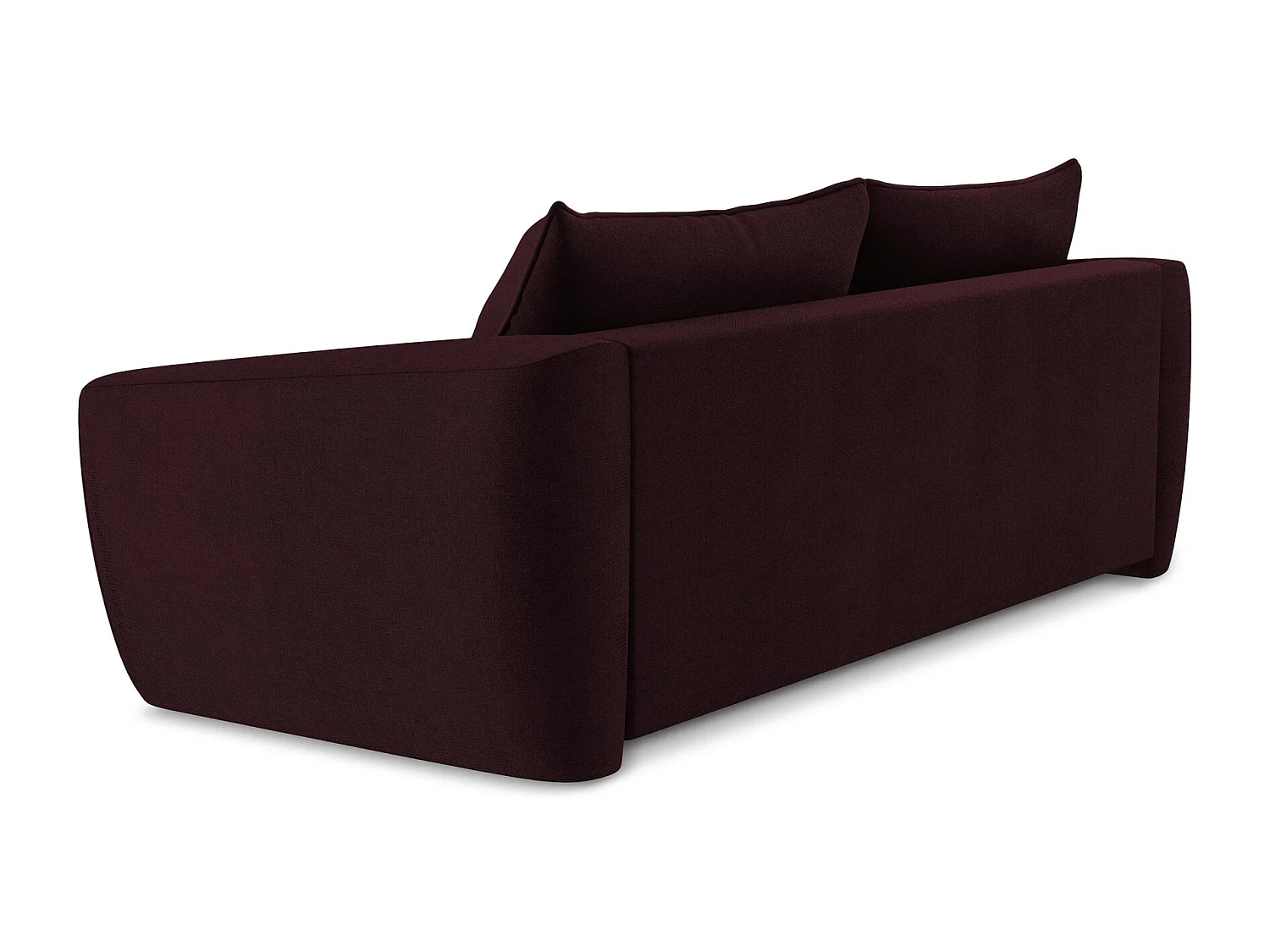 Canapé 3 places convertible en tissu texturé - bordeaux - GUAVA