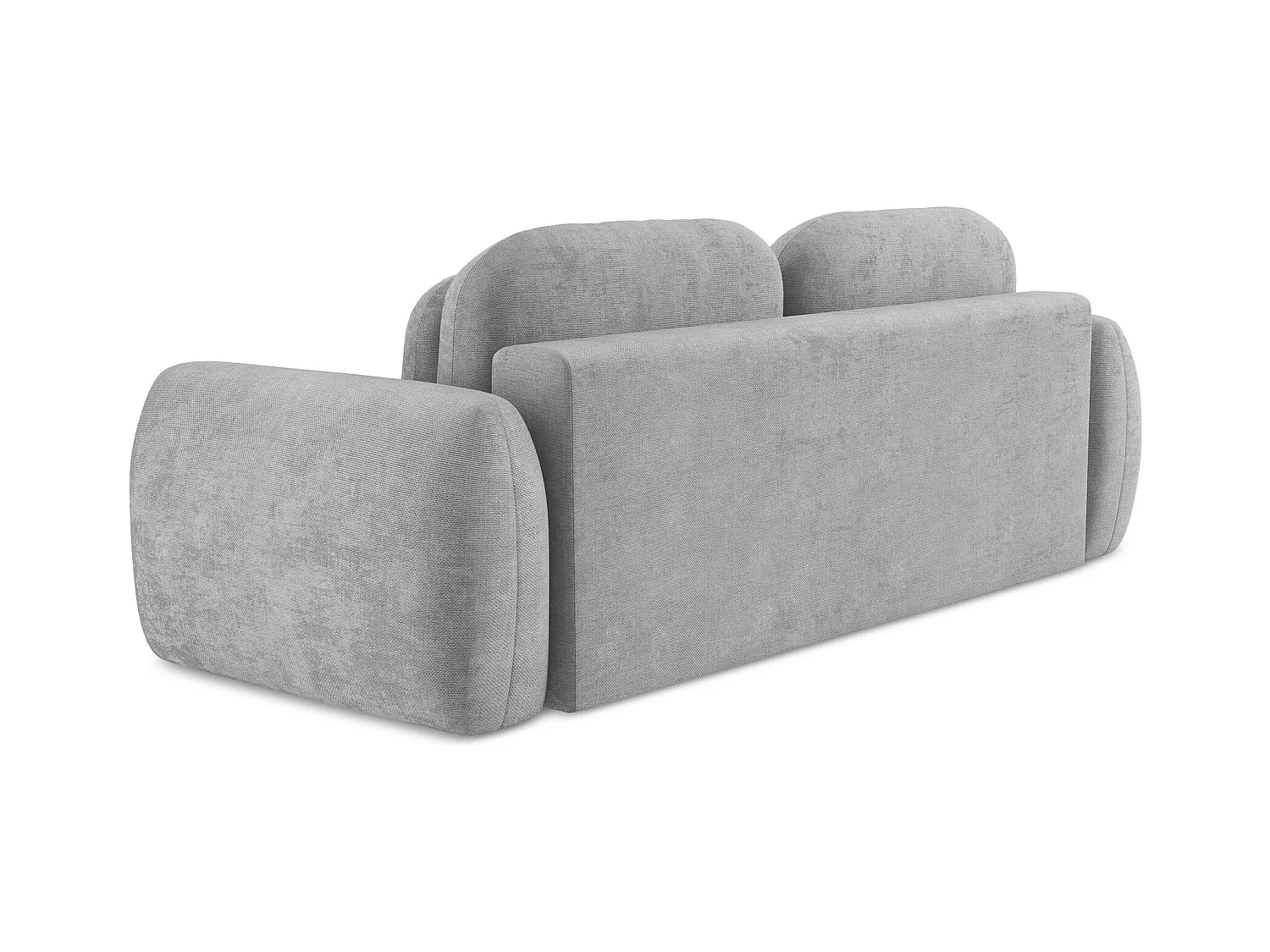Canapé 3 places convertible en tissu chenille - gris clair - PELE