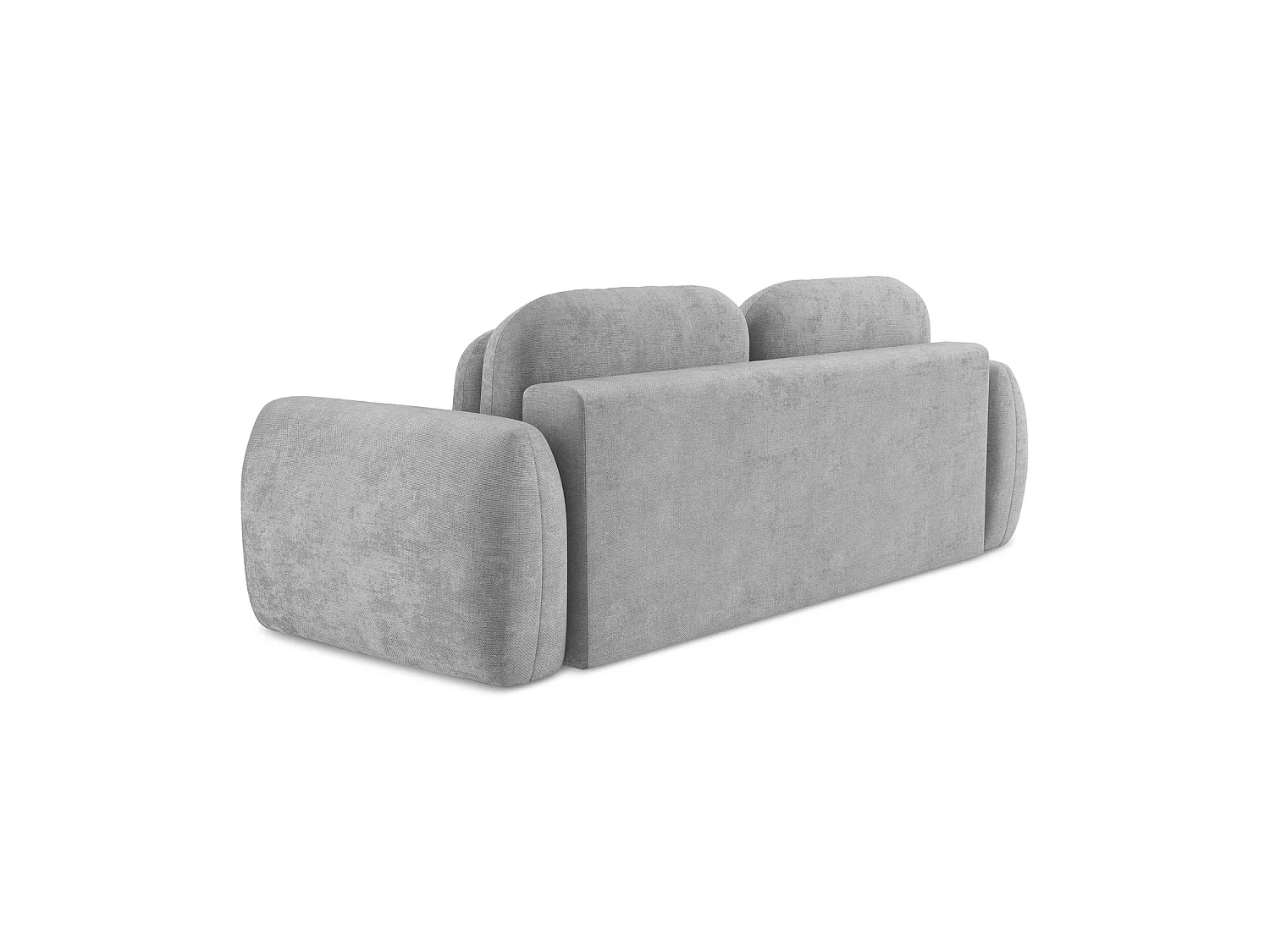 Canapé 3 places convertible en tissu chenille - gris clair - GINOSA