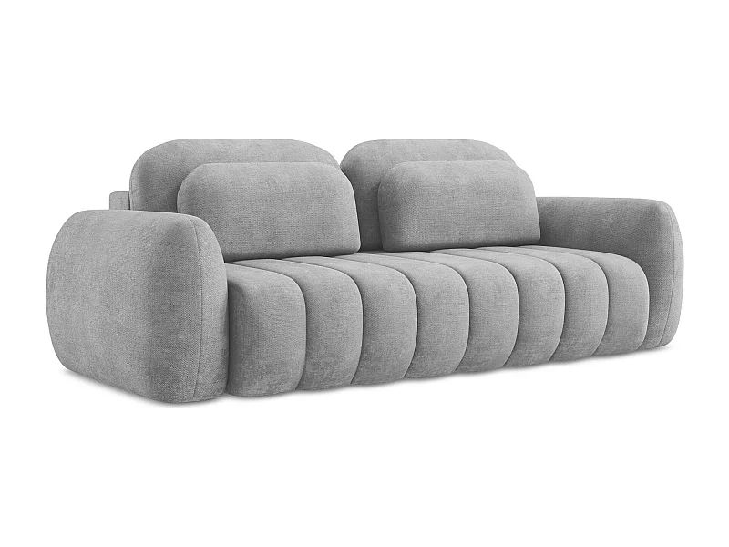 3-Sitzer Sofa mit Schlaffunktion - Chenille - Hellgrau - PELE