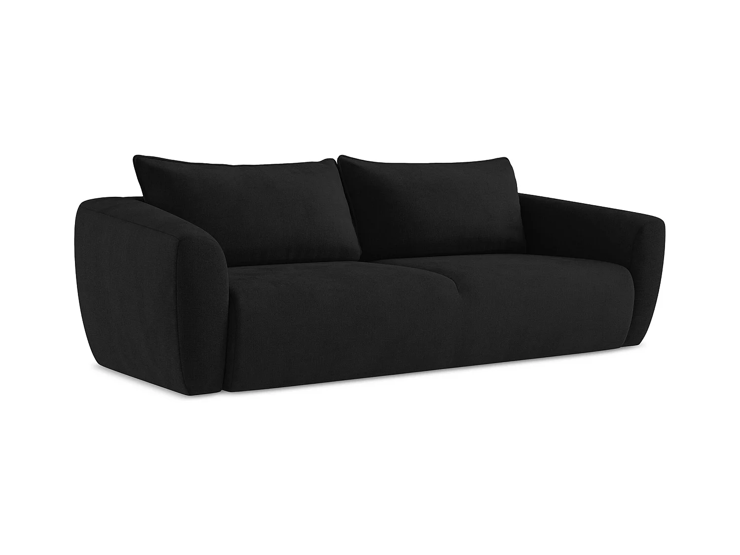 Canapé 3 places convertible en tissu texturé - noir - GUAVA