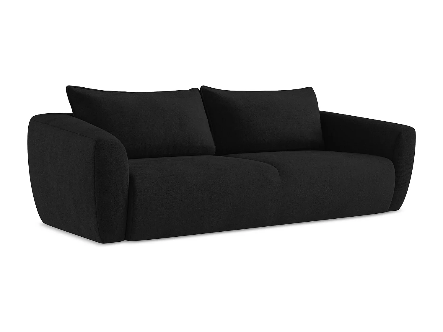 Canapé 3 places convertible en tissu texturé - noir - GUAVA