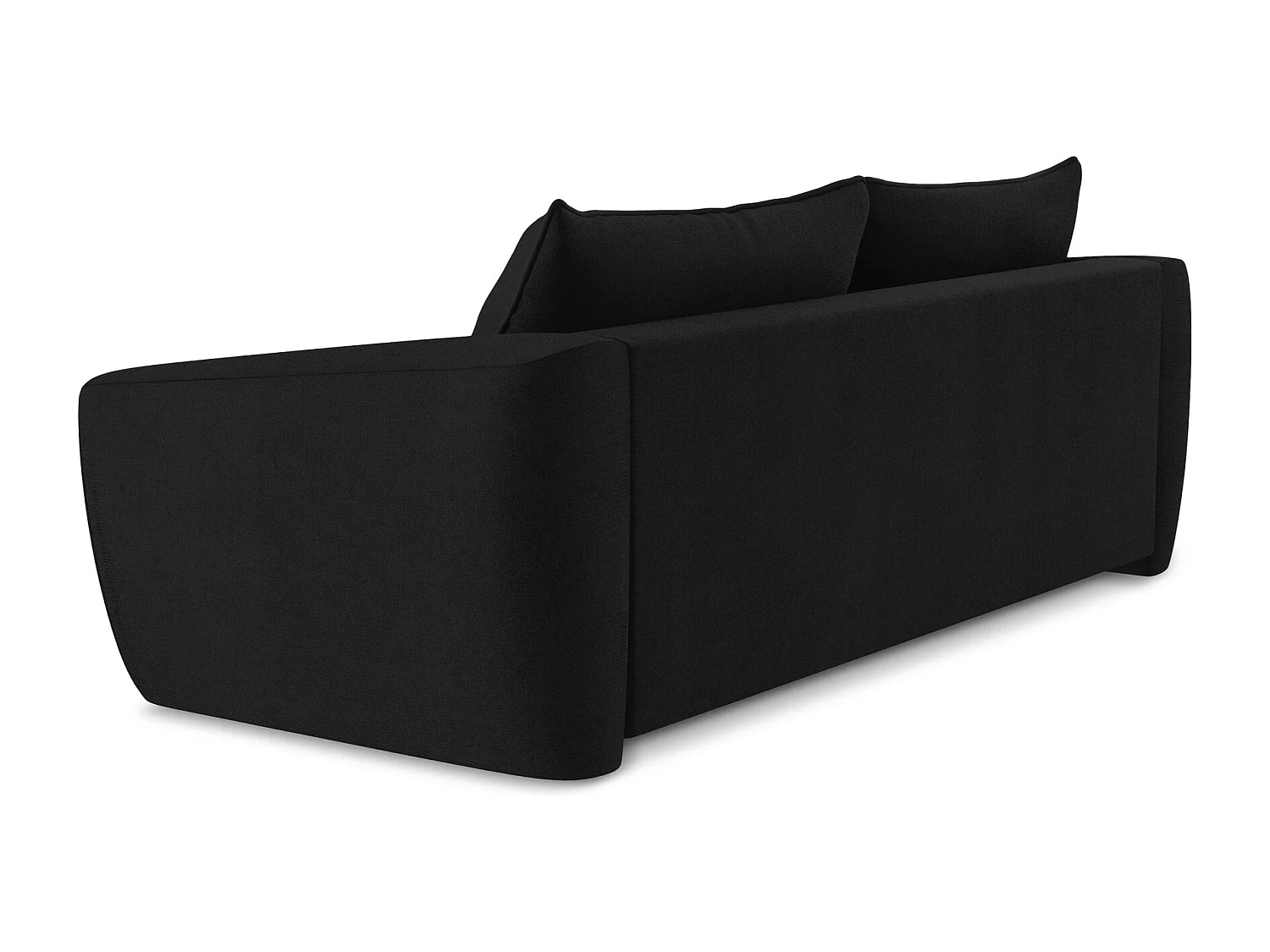 Canapé 3 places convertible en tissu texturé - noir - GUAVA