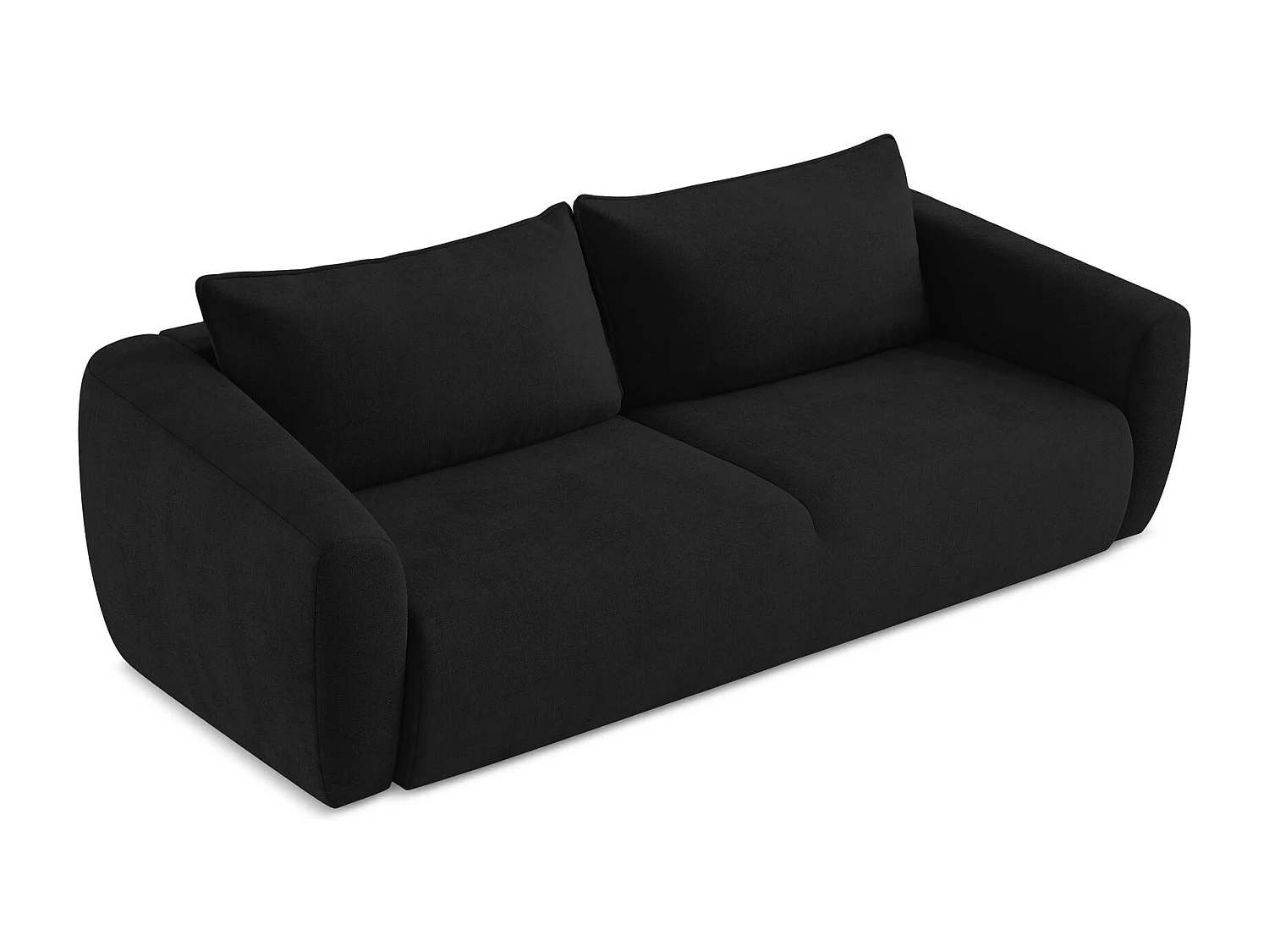 Canapé 3 places convertible en tissu texturé - noir - GUAVA