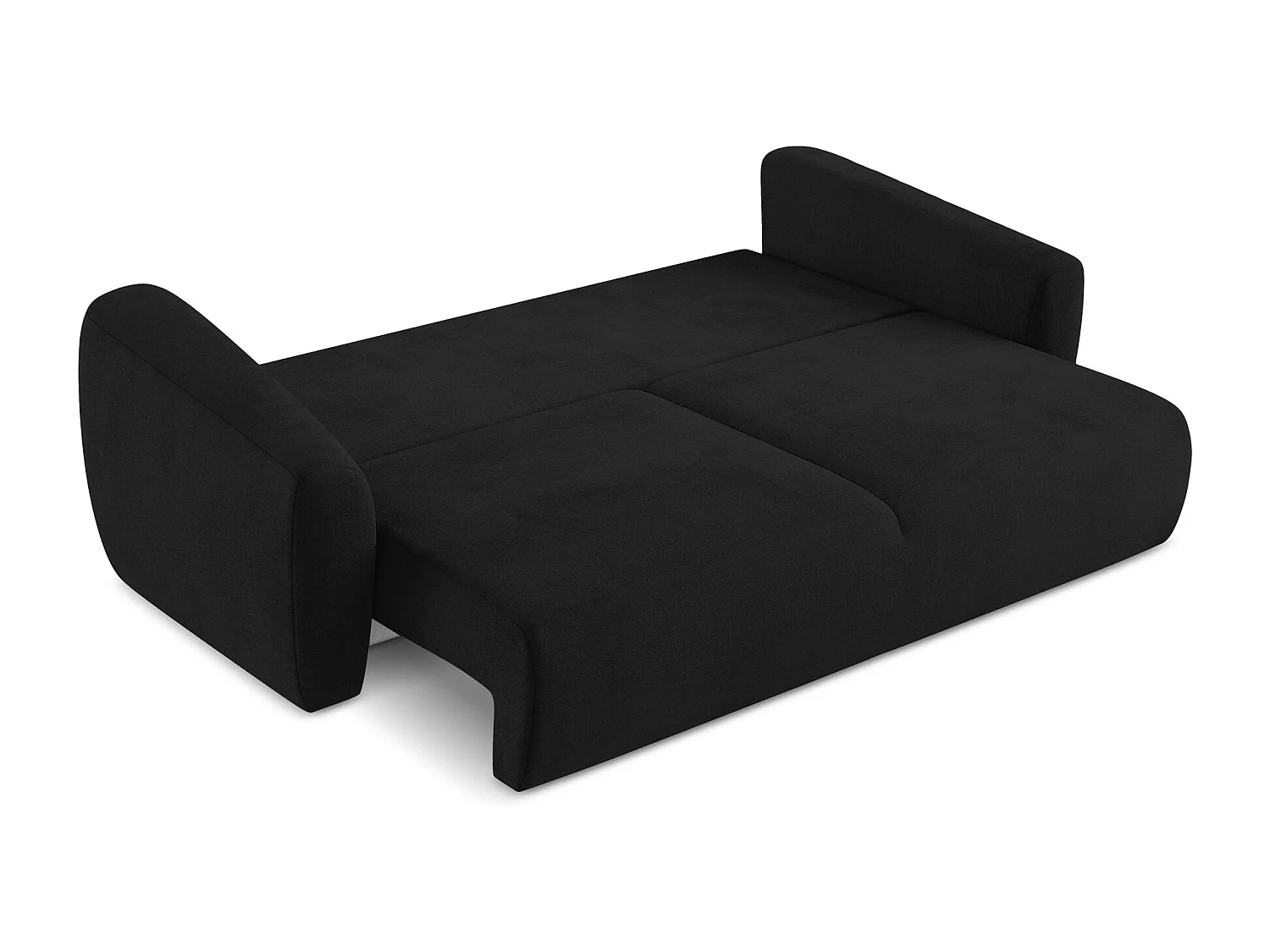 Canapé 3 places convertible en tissu texturé - noir - GUAVA