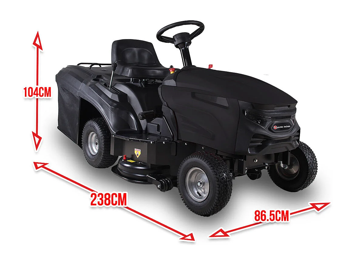 Tracteur tondeuse thermique 224cc Elem Garden Technic - Largeur de coupe 68,5 cm