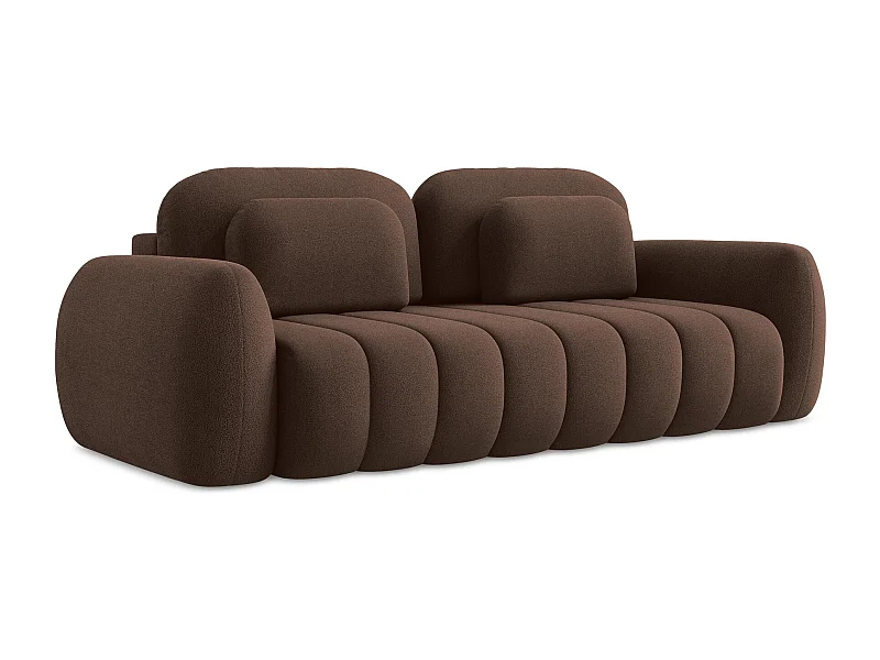 3-Sitzer Sofa mit Schlaffunktion - Bouclé - Taupe - PELE