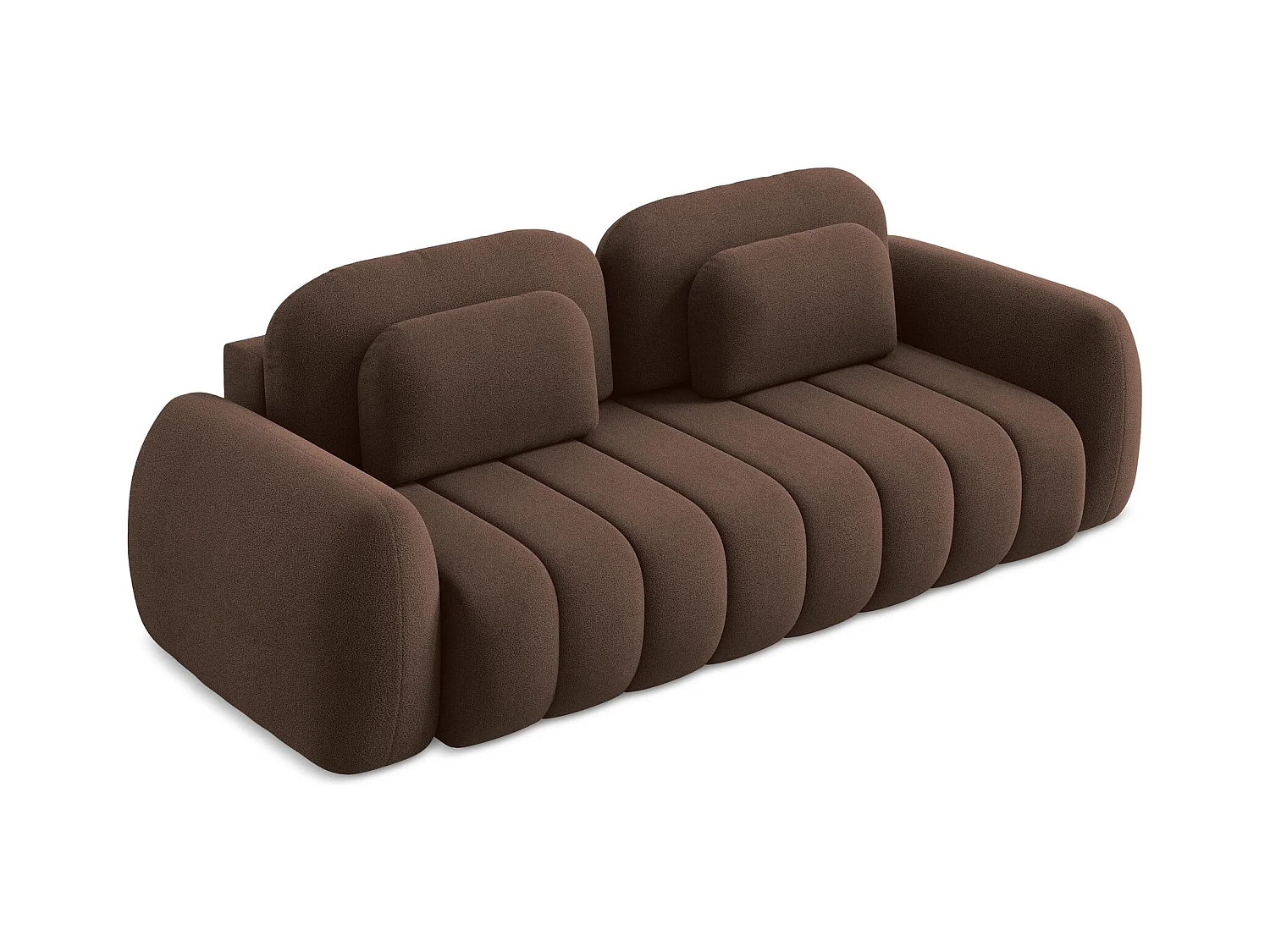 Canapé 3 places convertible en tissu bouclette - taupe - PELE