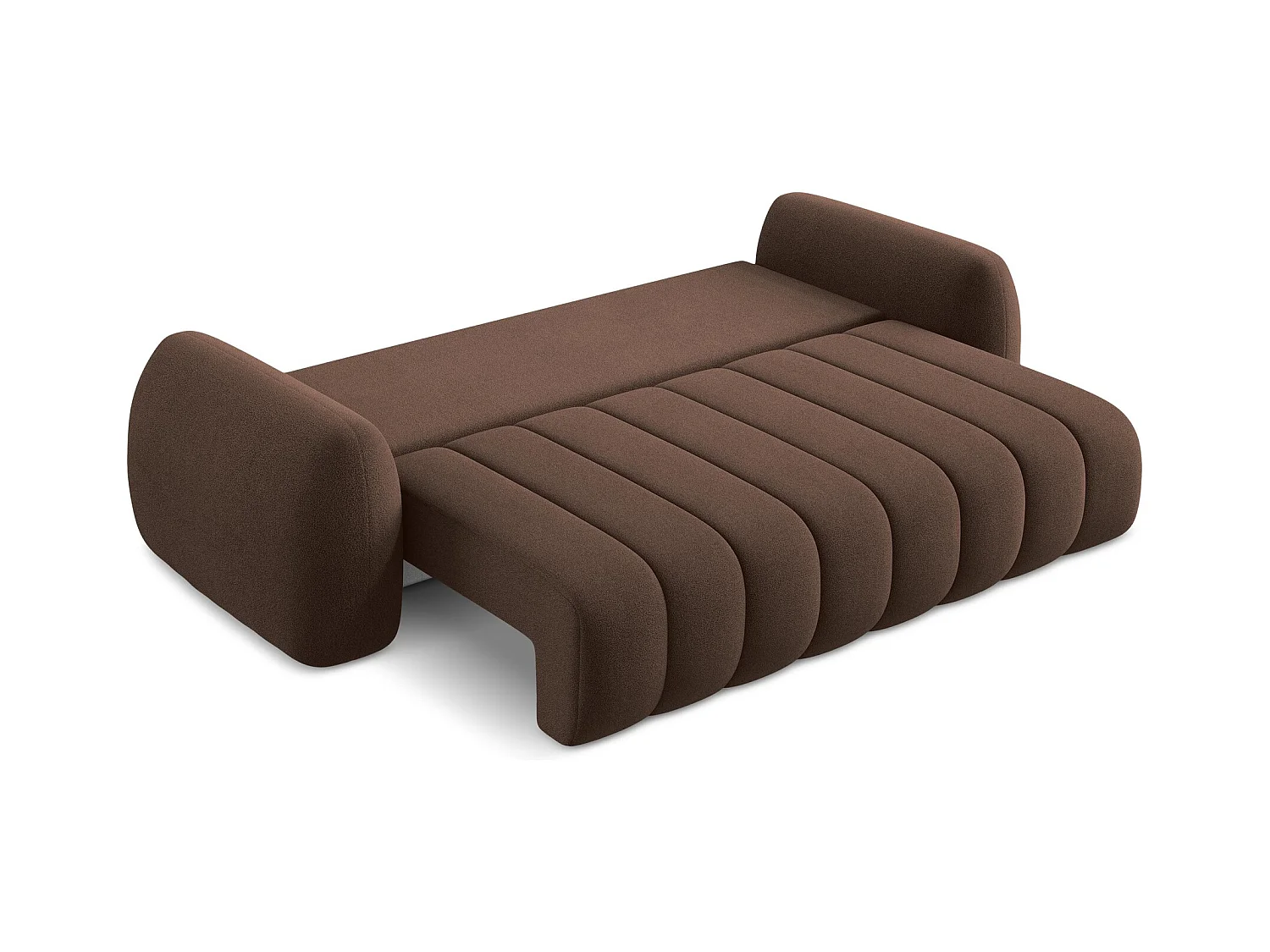 Canapé 3 places convertible en tissu bouclette - taupe - PELE