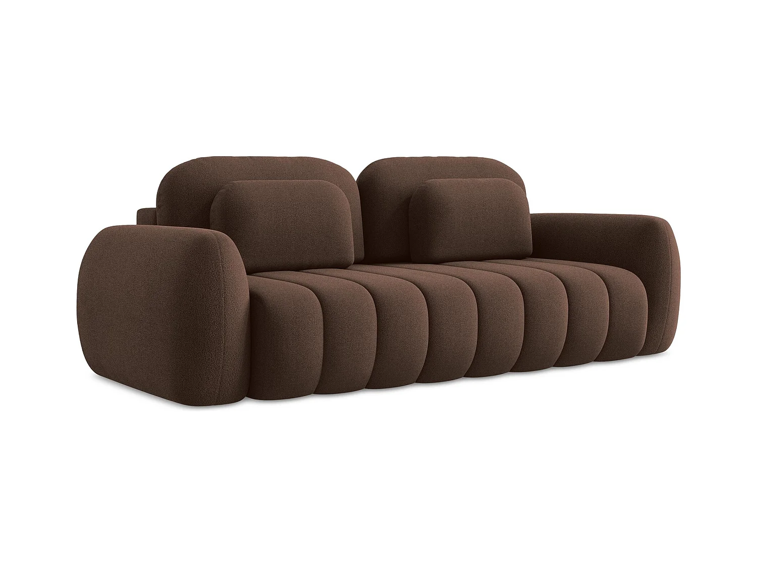 3-Sitzer Sofa mit Schlaffunktion - Bouclé - Taupe - PELE