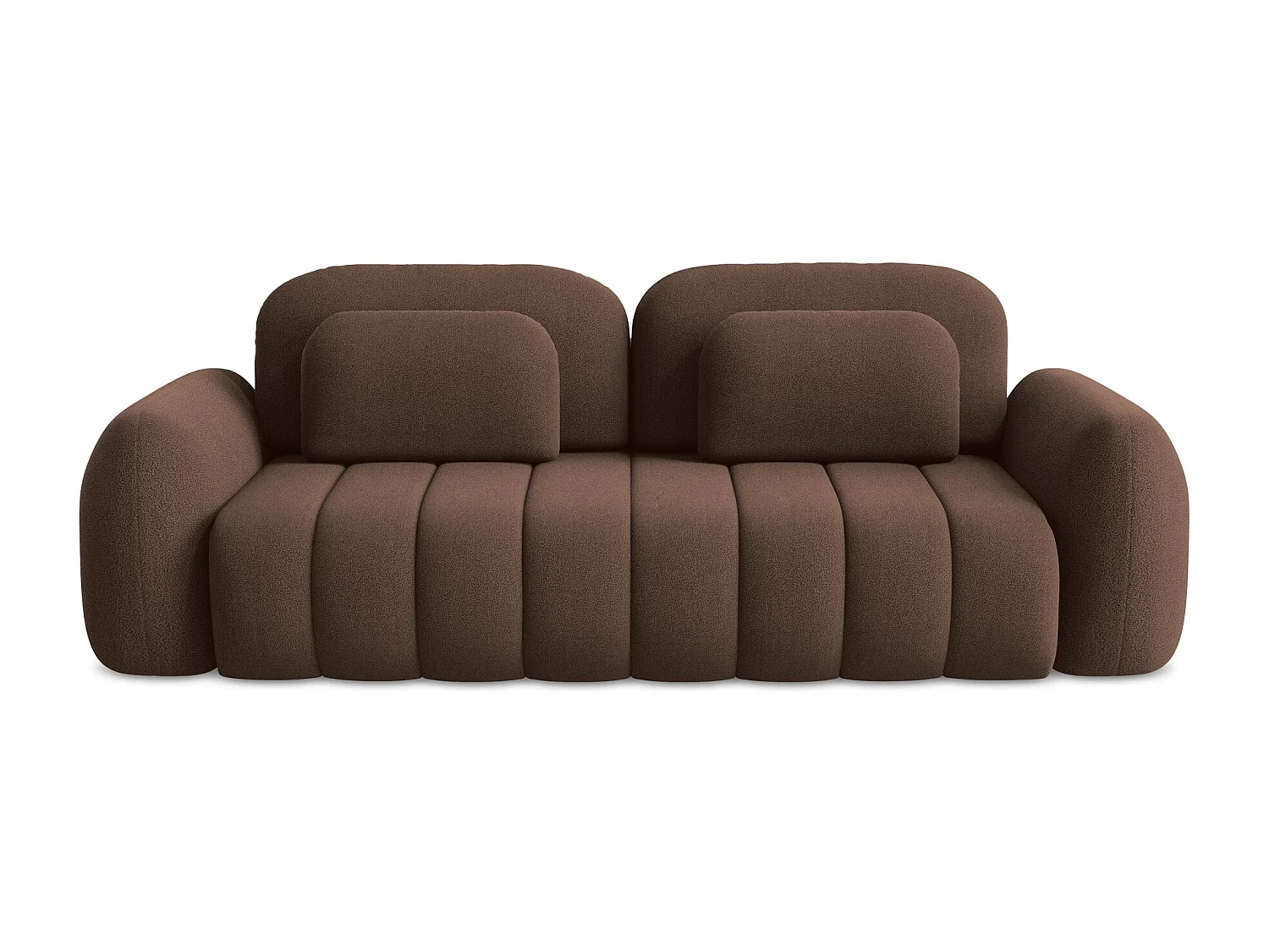 Canapé 3 places convertible en tissu bouclette - taupe - PELE