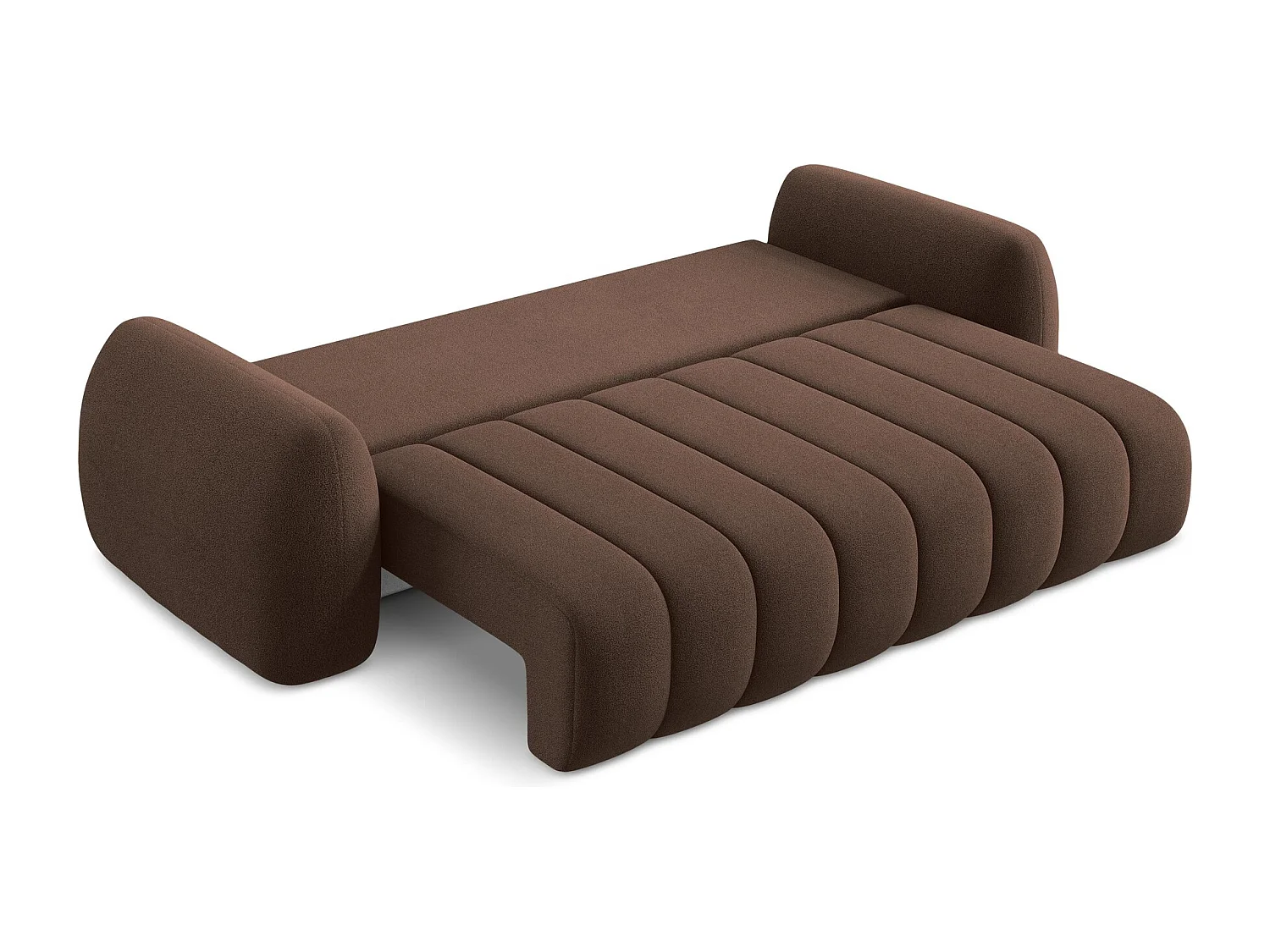 Canapé 3 places convertible en tissu bouclette - taupe - PELE
