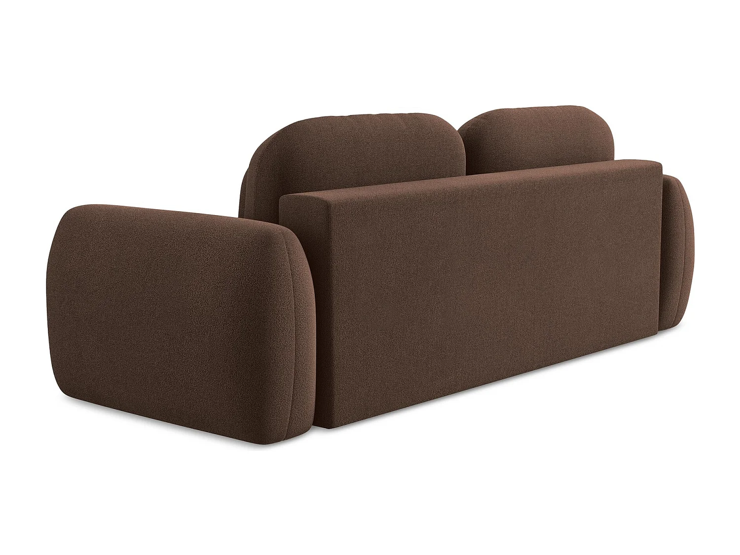 Canapé 3 places convertible en tissu bouclette - taupe - PELE