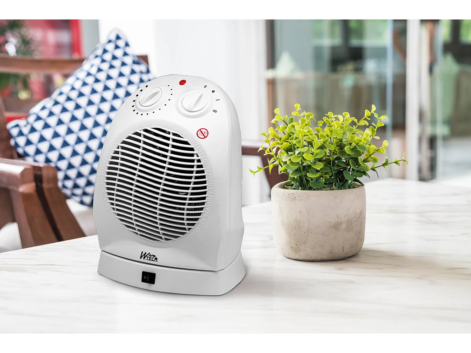 Radiateur soufflant Warm Tech 2000 W oscillant avec thermostat