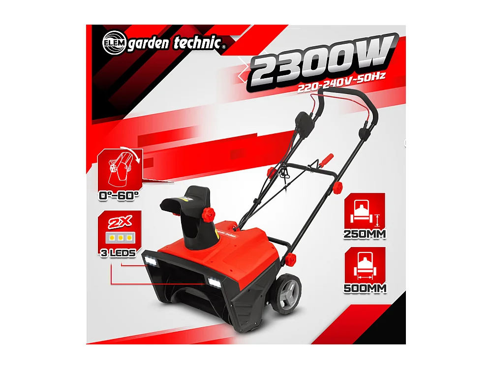 Déneigeuse électrique 2300 W - 50 cm - Elem Garden Technic