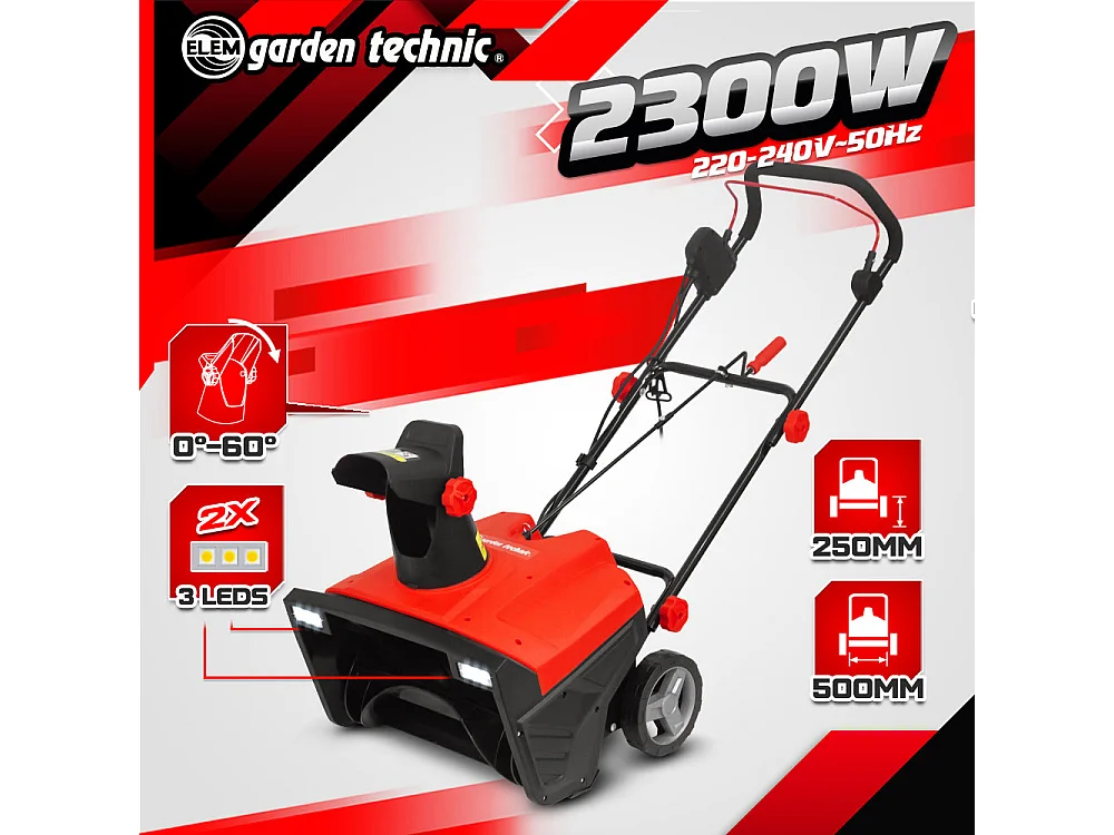 Déneigeuse électrique 2300 W - 50 cm - Elem Garden Technic
