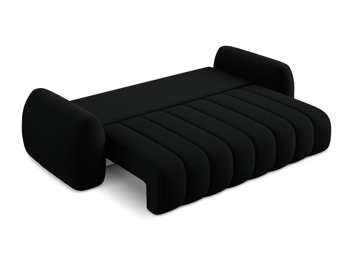 Canapé 3 places convertible en tissu bouclette - noir - PELE