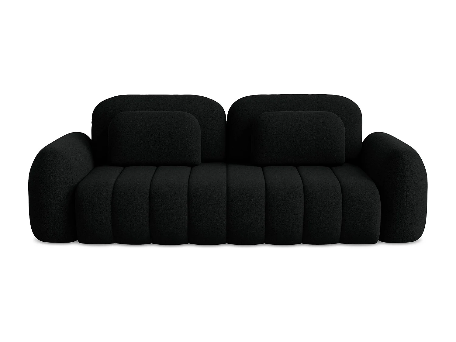Canapé 3 places convertible en tissu bouclette - noir - PELE