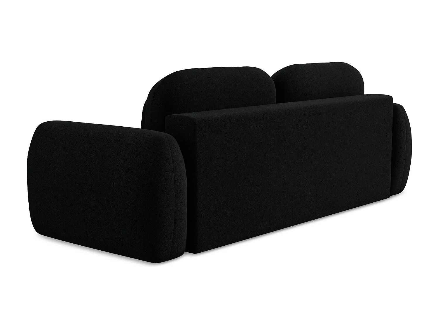 Canapé 3 places convertible en tissu bouclette - noir - PELE