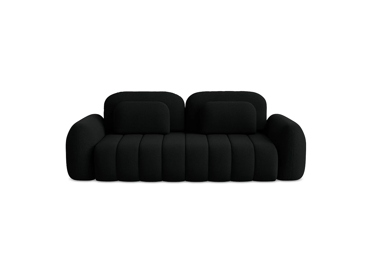 Canapé 3 places convertible en tissu bouclette - noir - GINOSA