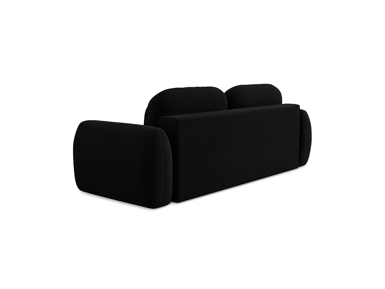 Canapé 3 places convertible en tissu bouclette - noir - GINOSA