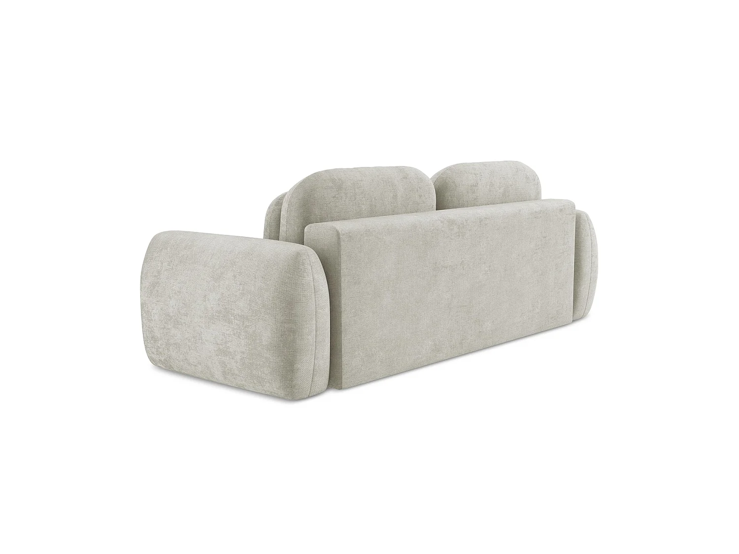 Canapé 3 places convertible en tissu chenille - perle - GINOSA