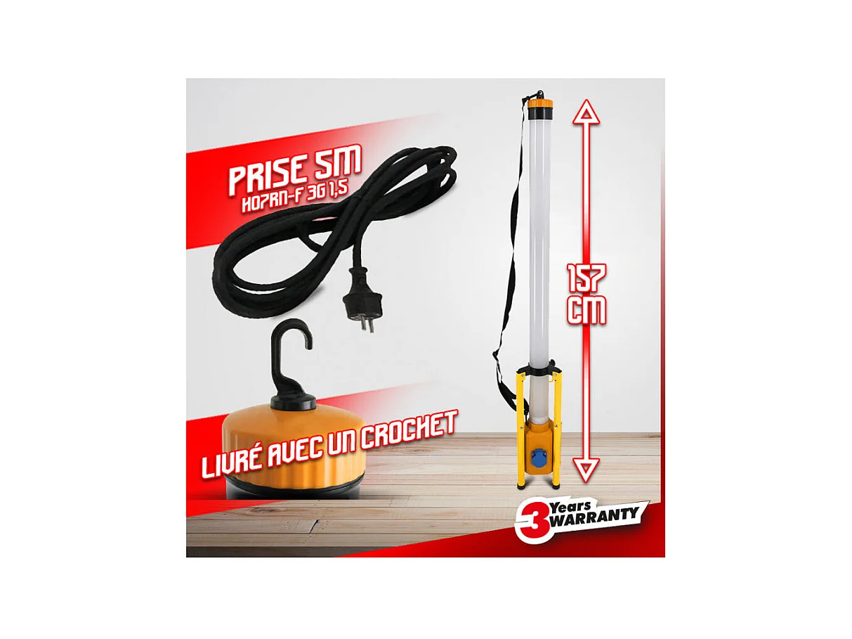 Projecteur LED de chantier 60W sur trépied I-Watts Pro