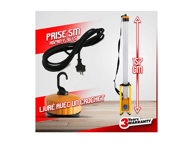 Projecteur LED de chantier 60W sur trépied I-Watts Pro