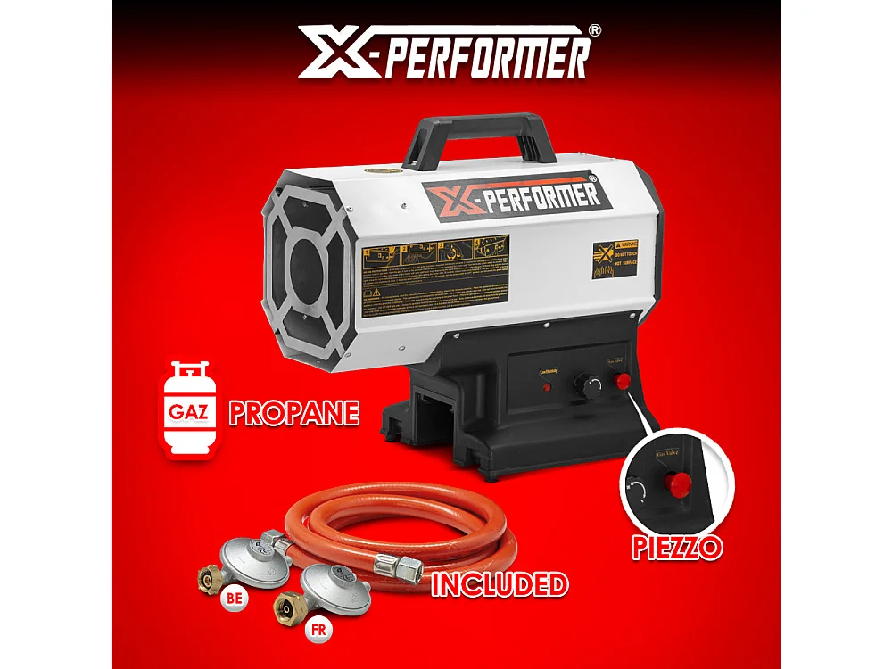 Canon à chaleur au gaz hybride X-Performer 20V/230V – 9 à 20 kW – sans batterie