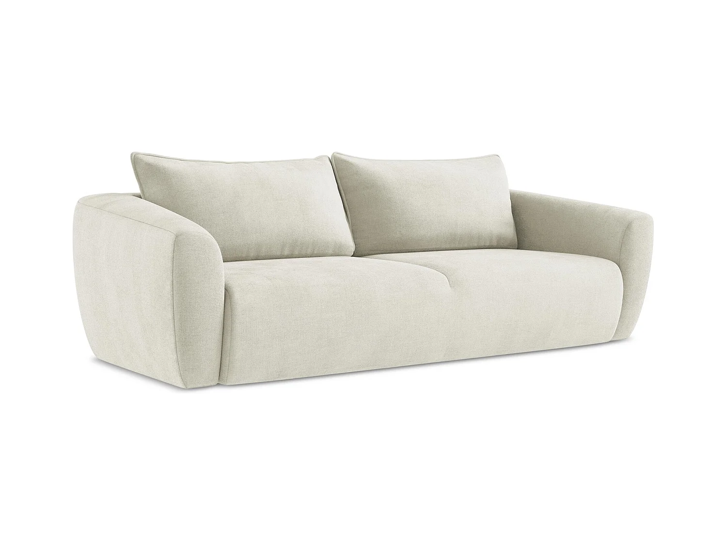 3-Sitzer Sofa mit Schlaffunktion - Strukturstoff - Beige - GUAVA