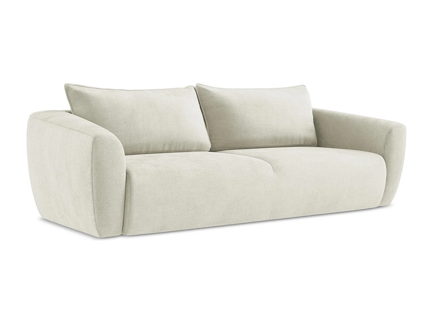 Canapé 3 places convertible en tissu texturé - beige - GUAVA