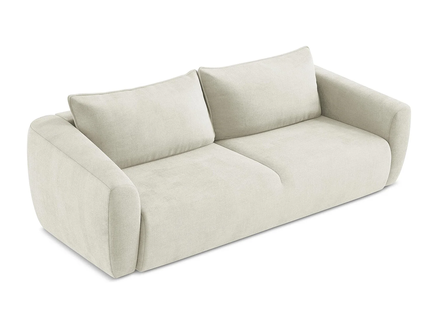 Canapé 3 places convertible en tissu texturé - beige - GUAVA