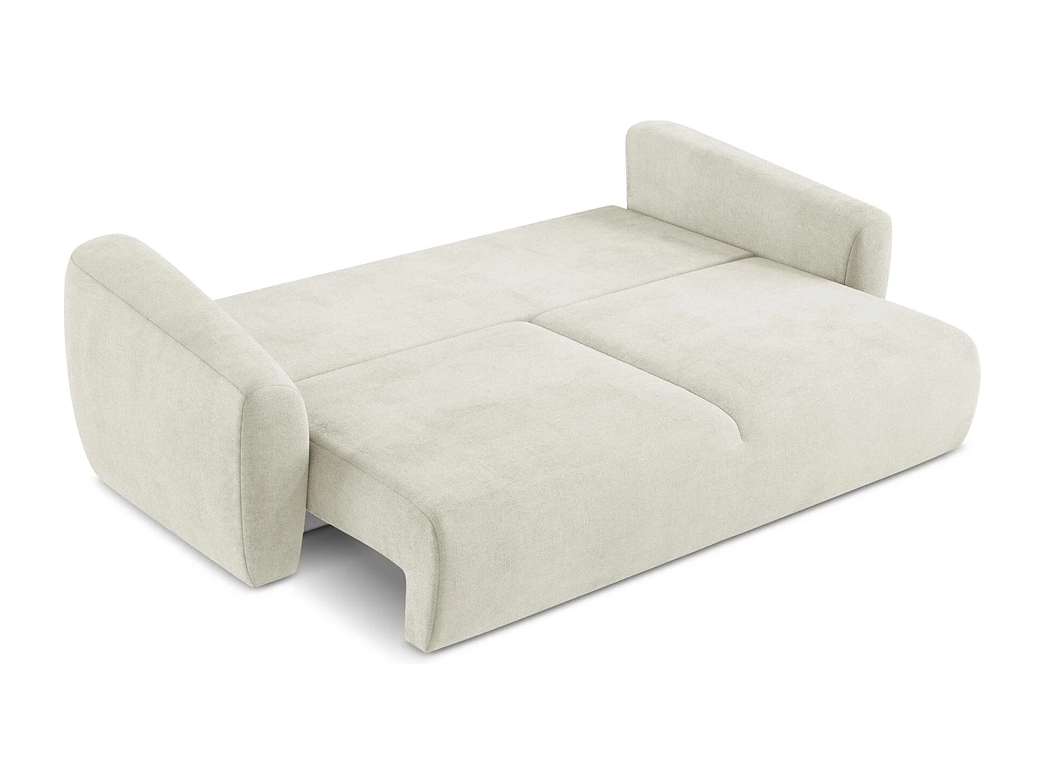 Canapé 3 places convertible en tissu texturé - beige - GUAVA