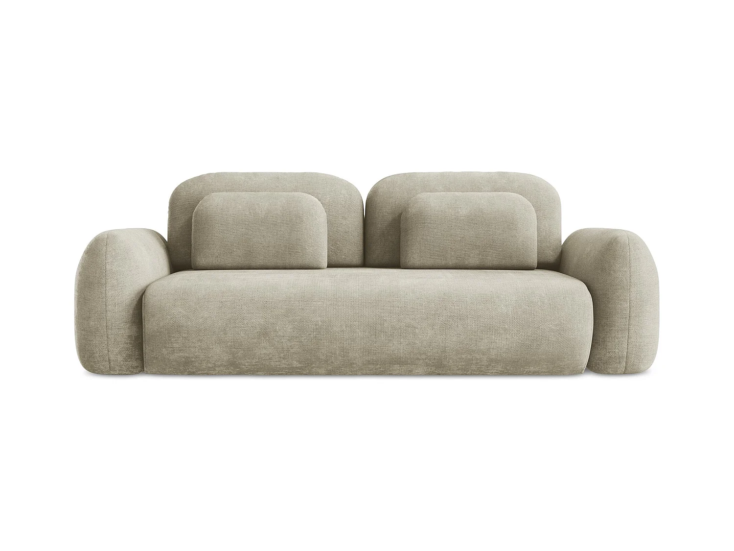 Canapé 3 places convertible en tissu chenille - beige - LOHI